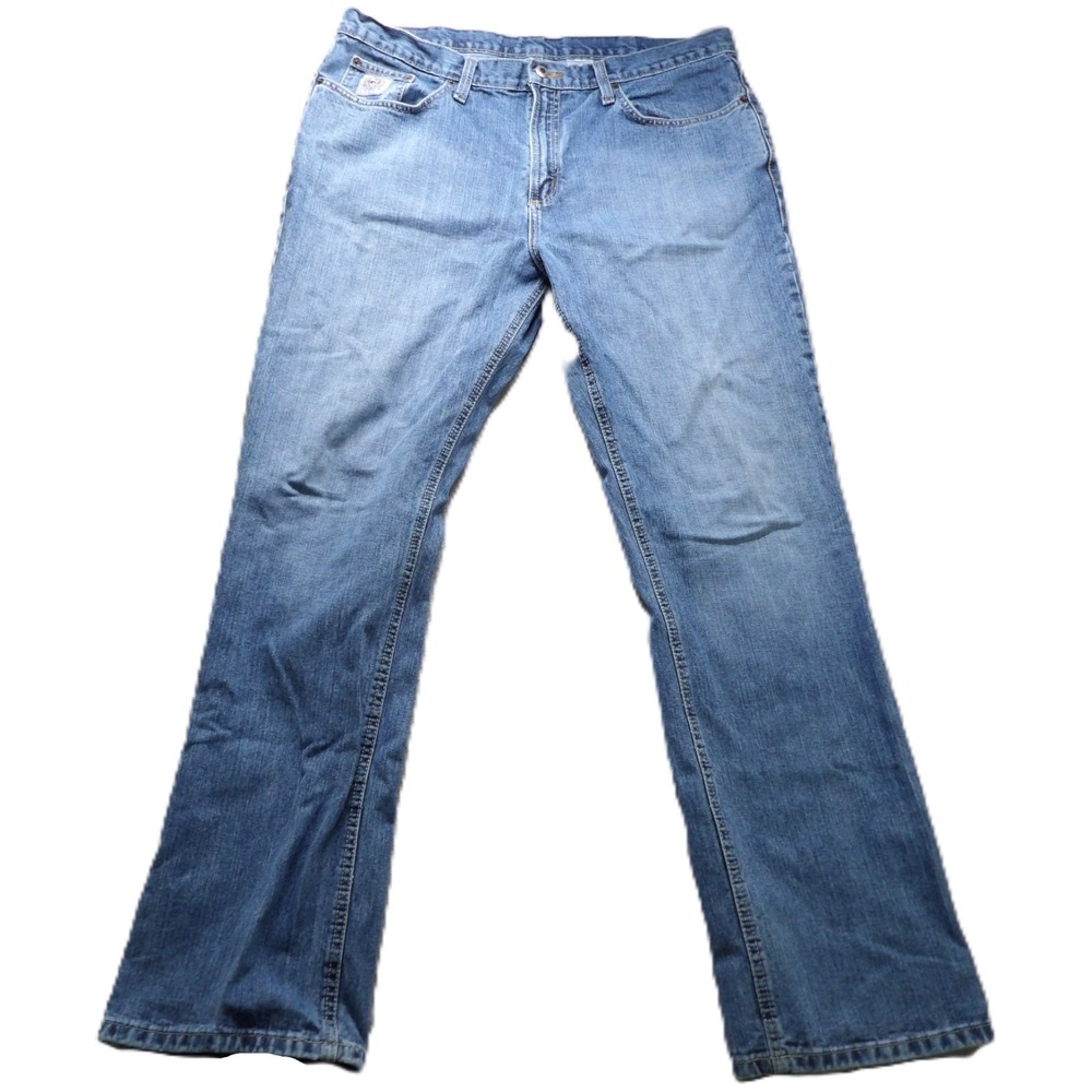 Cinch Silver Label Slim Straight Cowboy Rodeo Denim Cotton Men Jeans W38x34 Blue